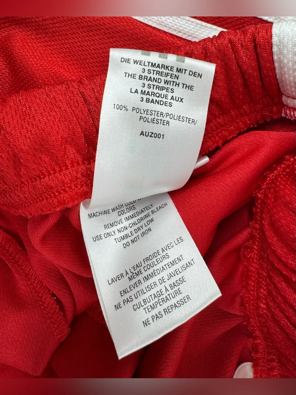 Adidas Basketball Shorts Mens Large Red White 3 Stripe Athletic